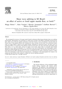 Shear wave splitting in SE Brazil: an effect of active or fossil upper