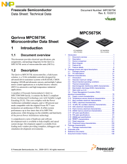 Qorivva MPC5675K Microcontroller- Data Sheet