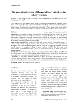 The association between VO2max and heart rate of casting industry