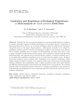 Limitation and Regulation of Ecological Populations: a Meta