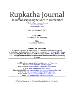 Full Text PDF - The Rupkatha Journal on Interdisciplinary Studies in
