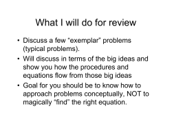 Exam 1 Review Lecture