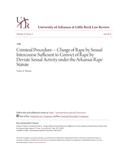 Criminal Procedure&mdash;Charge of Rape by Sexual Intercourse