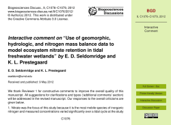 Interactive comment on &ldquo;Use of geomorphic, hydrologic, and