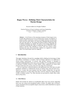 Rogue Waves - Defining Their Characteristics for Marine