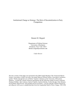 Institutional Change as Strategy: The Role of Decentralization in