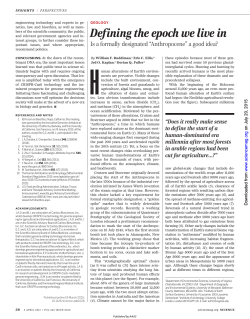 Defining the epoch we live in - Earth and Environmental Sciences