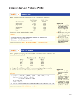Chapter 22: Cost-Volume-Profit