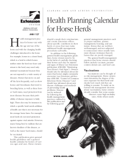 Health Planning Calendar for Horse Herds