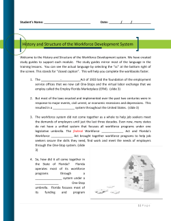 History and Structure of the Workforce Development