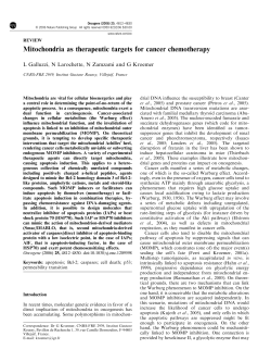 Mitochondria as therapeutic targets for cancer chemotherapy