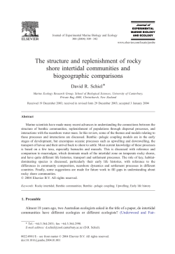 The structure and replenishment of rocky shore intertidal