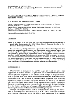 GLACIAL ISOSTASY AND RELATIVE SEA LEVEL