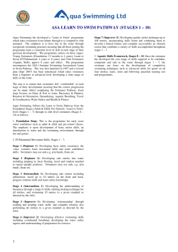 asa learn to swim pathway (stages 1 &ndash; 10)