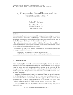 Key Compromise, Strand Spaces, and the Authentication Tests *