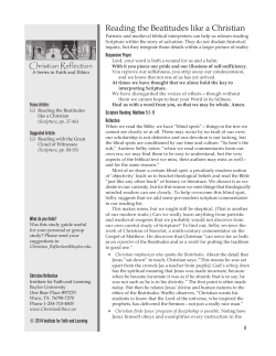 Reading the Beatitudes like a Christian