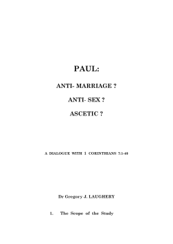 PAUL: ANTI- MARRIAGE ? ANTI