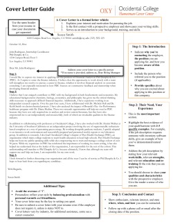 Cover Letter Guide - Occidental College