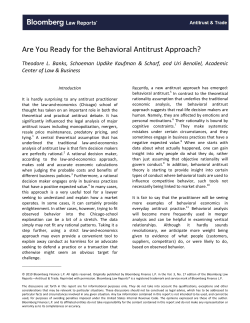 Are You Ready for the Behavioral Antitrust Approach?