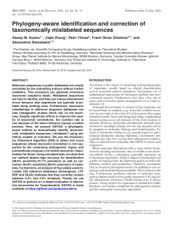 Phylogeny-aware identification and correction of taxonomically