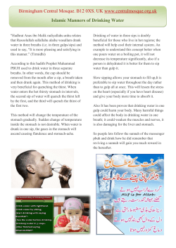 Islamic Manners of Drinking Water