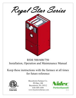RSM 500/600/750 Installation, Operation and Maintenance Manual