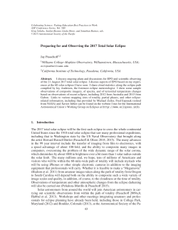 Preparing for and Observing the 2017 Total Solar Eclipse