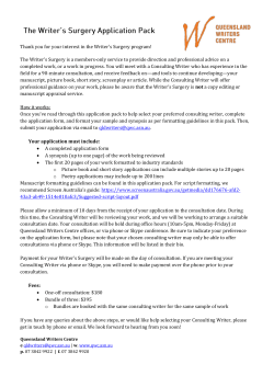 this application pack - Queensland Writers Centre