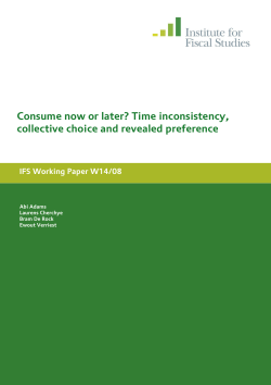 Consume now or later? Time inconsistency, collective choice and