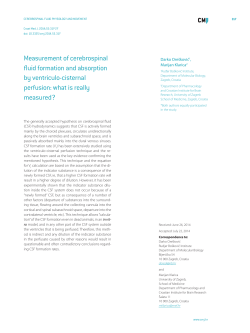 Measurement of cerebrospinal fluid formation and absorption by