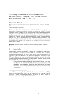 Colloquial Russian Particles - coli.uni