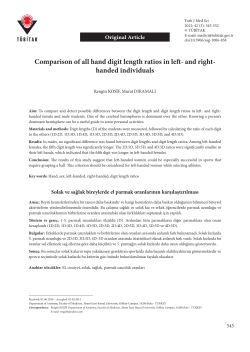 Comparison of all hand digit length ratios in left- and right
