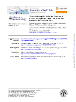 Immunity in Newborn Mice Early-Life Dendritic Cells To Curtail Th1