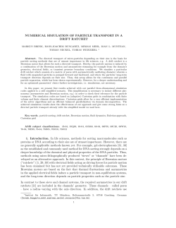 NUMERICAL SIMULATION OF PARTICLE TRANSPORT IN A DRIFT