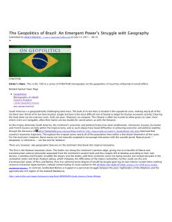 The Geopolitics of Brazil: An Emergent Power`s Struggle