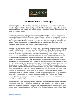 The Super Bowl Transcript