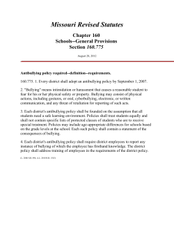 MO Education Laws - Megan Meier Foundation