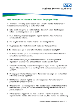 Children`s pension FAQs