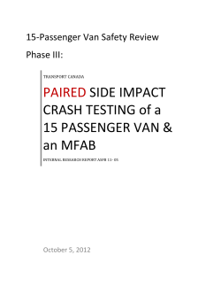 PAIRED SIDE IMPACT CRASH TESTING of a 15 PASSENGER VAN