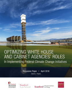 OPTIMIZING WHITE HOUSE AND CABINET AGENCIES` ROLES