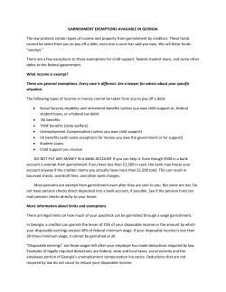 garnishment exemptions available in georgia