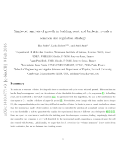 Single-cell analysis of growth in budding yeast and bacteria reveals