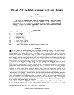 EO and SAR Constellation Imagery Collection Planning