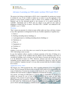 TDS Rent- 194I _194C - Income Tax Department