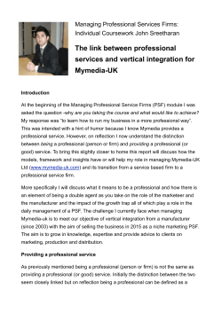 The link between professional services and vertical integration for