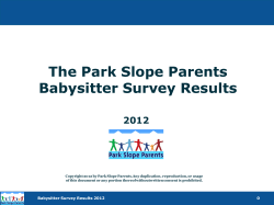The Park Slope Parents Babysitter Survey Results