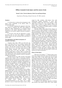 Diffuse traumatic brain injury and the sensory brain
