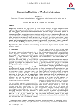 Computational Prediction of RNA-Protein Interactions