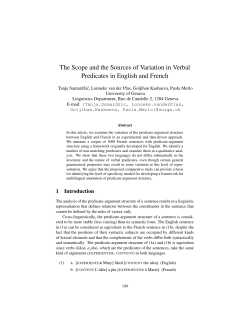 The Scope and the Sources of Variation in Verbal Predicates in