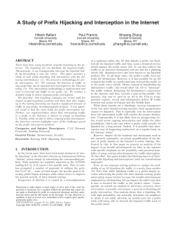 A Study of Prefix Hijacking and Interception in the Internet